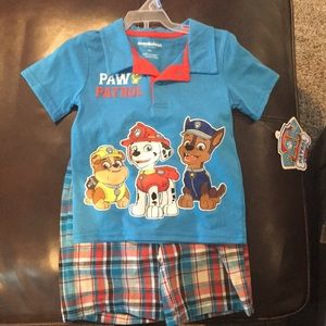 Paw Patrol 2 piece short set new with tags
